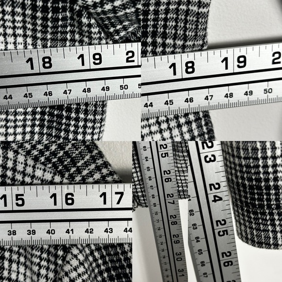 Anthropologie Maeve Collegiate Plaid Blazer Jacket Womens Size Large Grey Black - Picture 14 of 15